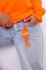 Bluza kaptur emotka XoXo mała – Pomarańcz neon, UNI