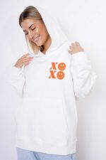 Bluza kaptur emotki XoXo – Ecru, UNI
