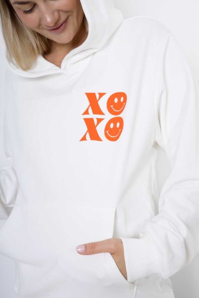 Bluza kaptur emotki XoXo – Ecru, UNI