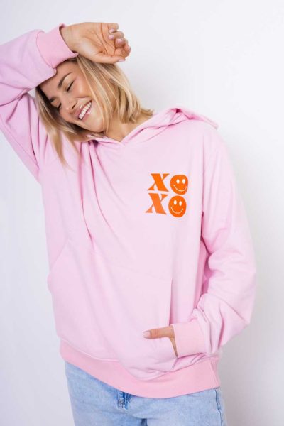 Bluza kaptur emotki XoXo – Puder, UNI