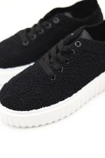 Buty sneakersy haftowane – Czarny, 41
