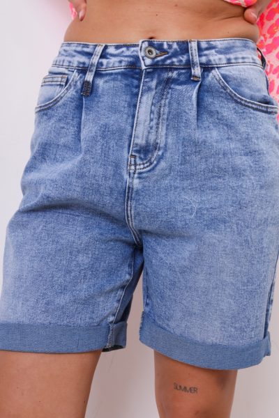 Spodenki jeans podwijane – Niebieski, XL