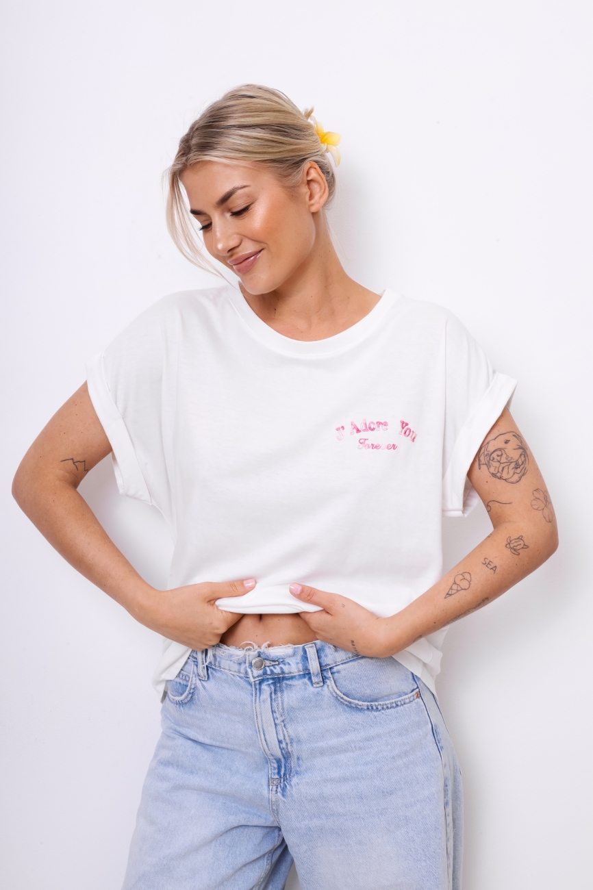 T-shirt J’Adore You – Różowy, UNI