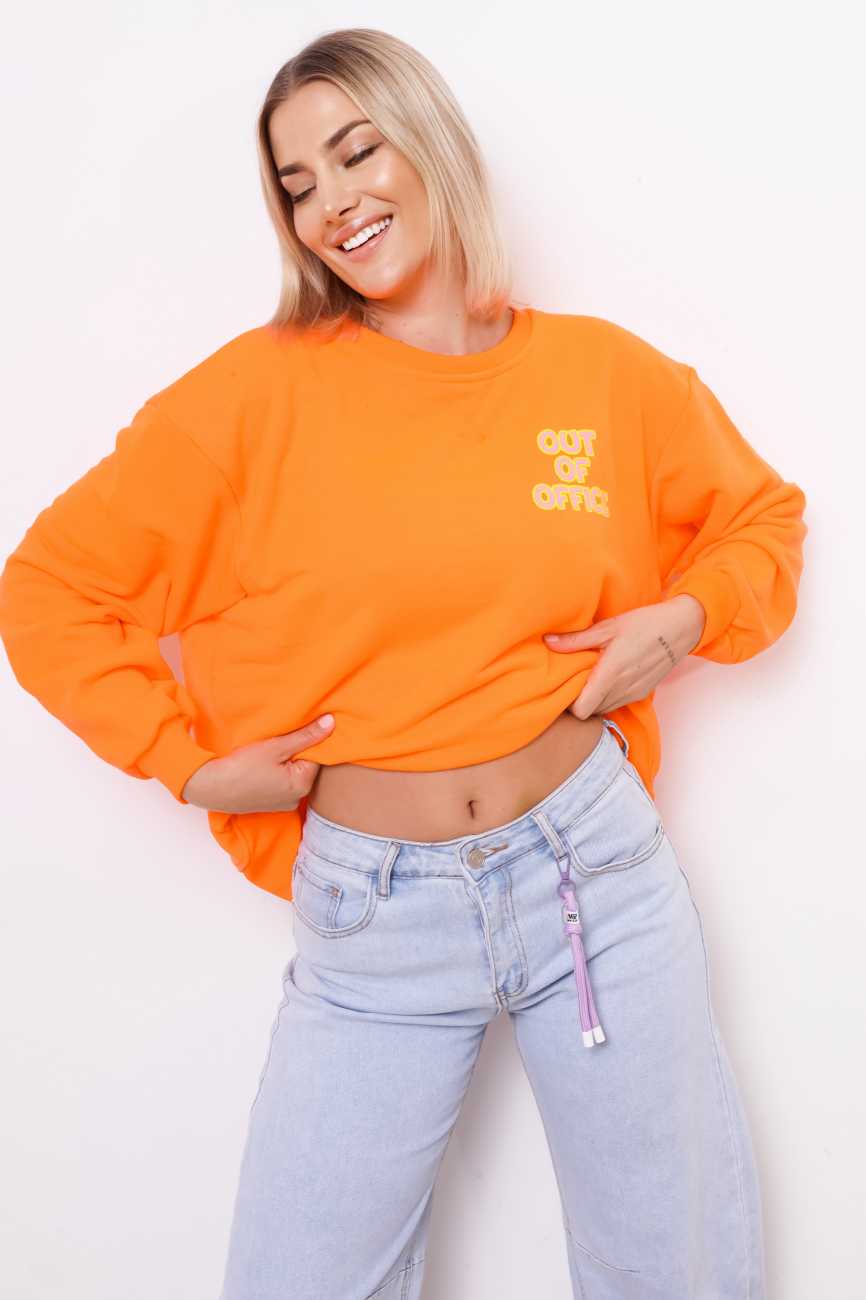 Bluza emotki Out Of Office – Pomarańcz neon, UNI