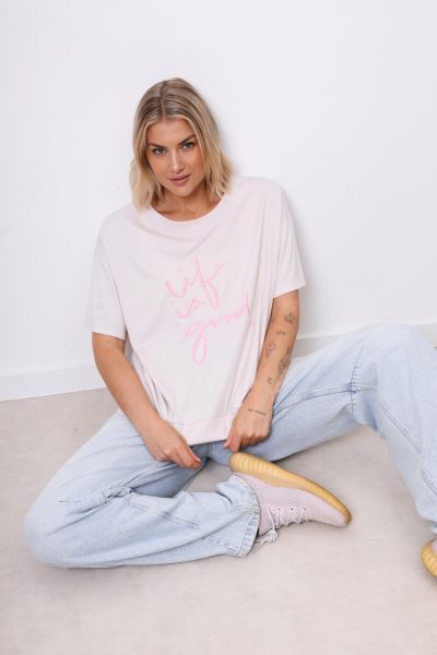 Bluzka Life Is Good – Beż, UNI