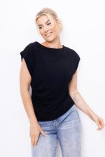 Bluzka marszczony bok – Czarny, UNI