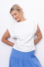 Bluzka marszczony bok – Ecru, UNI
