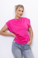 Bluzka marszczony bok – Fuksja, UNI