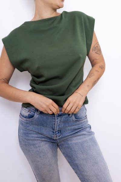 Bluzka marszczony bok – Oliwka, UNI