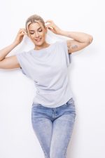 Bluzka marszczony bok – Szary, UNI