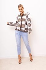 Koszula haftowana cekiny – Czekolada, M/L