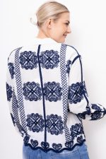 Koszula haftowana cekiny – Granat, S/M