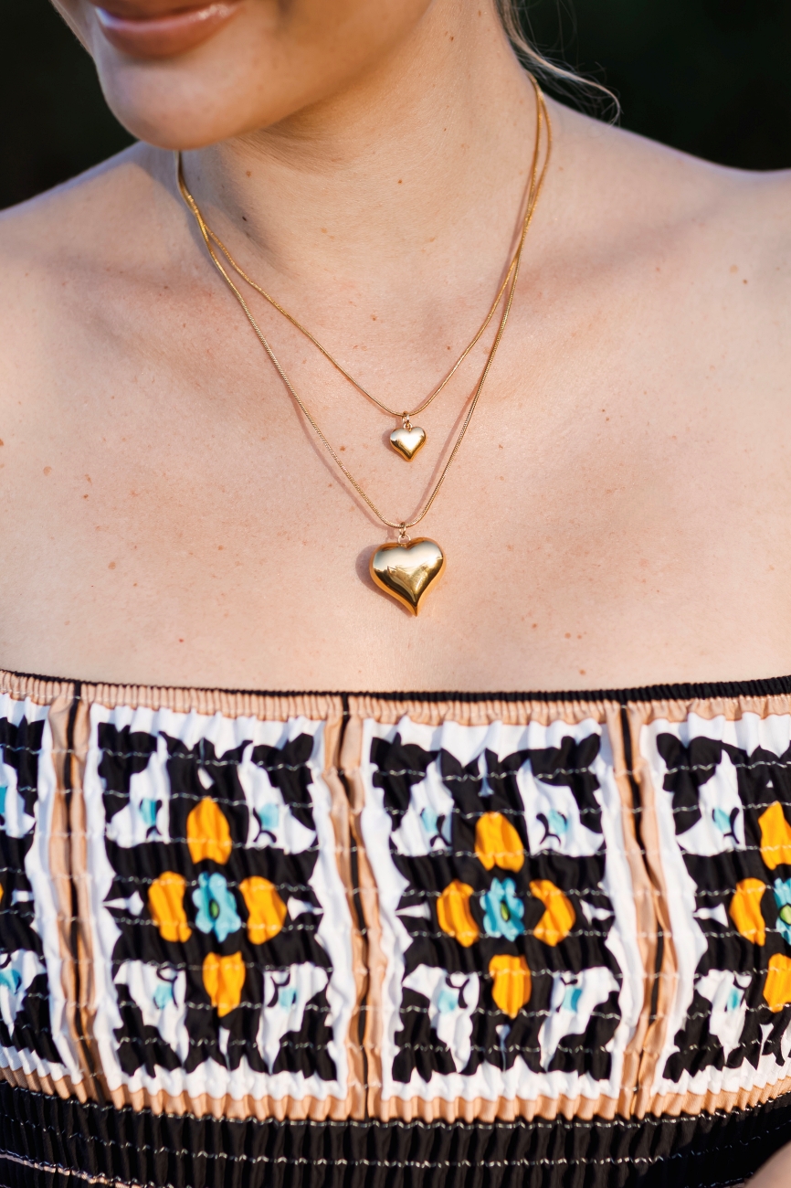 Łańcuszek podwójny 2serca – Złoty