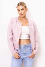 Marynarka cekinki szarpana – Puder, L