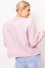 Marynarka cekinki szarpana – Puder, L