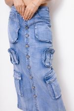 Spódnica jeans bojówka – Niebieski, L