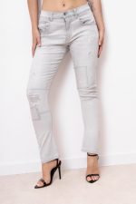 Spodnie jeans diamenciki – Szary, S