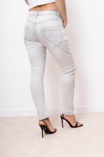 Spodnie jeans diamenciki – Szary, S