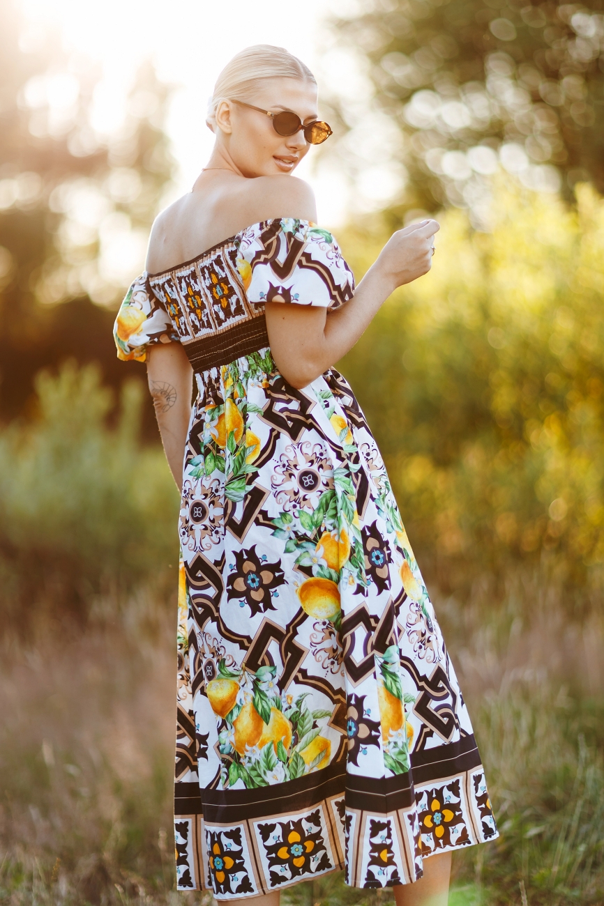 Sukienka cytrynki – Czarno-biały, UNI