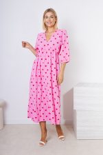 Sukienka muślin duży dekolt – Serduszka, UNI