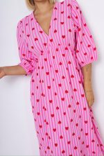 Sukienka muślin duży dekolt – Serduszka, UNI