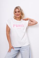 T-shirt Paris Amour – Biały, UNI