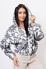 Bluza bomberka kwiaty – Grafit, UNI