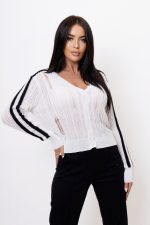 Bluzka siateczka guziki – Biały, UNI