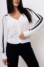 Bluzka siateczka guziki – Biały, UNI