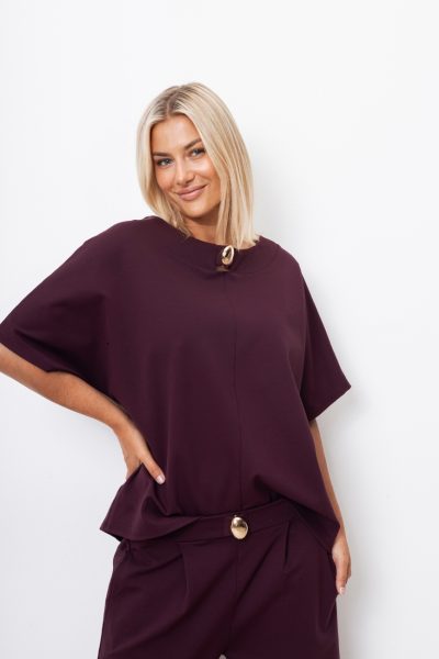 Bluzka złoty guzik – Bordo, UNI
