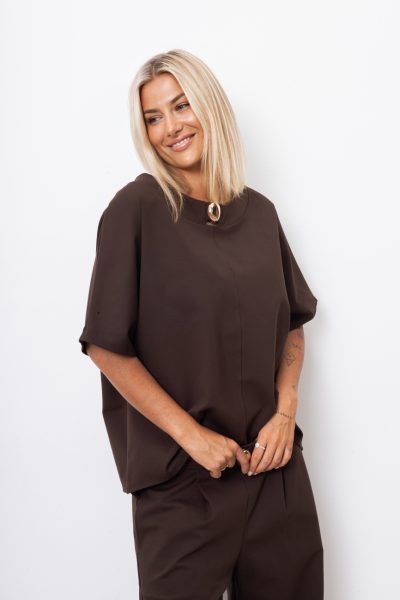 Bluzka złoty guzik – Czekolada, UNI