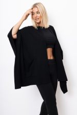 Kardigan asymetryczny – Czarny, UNI
