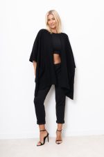 Kardigan asymetryczny – Czarny, UNI