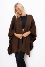 Kardigan asymetryczny – Czekolada, UNI
