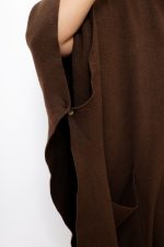 Kardigan asymetryczny – Czekolada, UNI