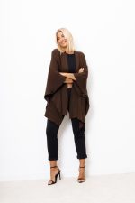 Kardigan asymetryczny – Czekolada, UNI