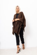 Kardigan asymetryczny – Czekolada, UNI