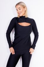 Komplet push up dekolt łezka – Czarny, UNI