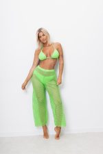 Kostium kąpielowy siateczka 3częściowy – Limonka, 48