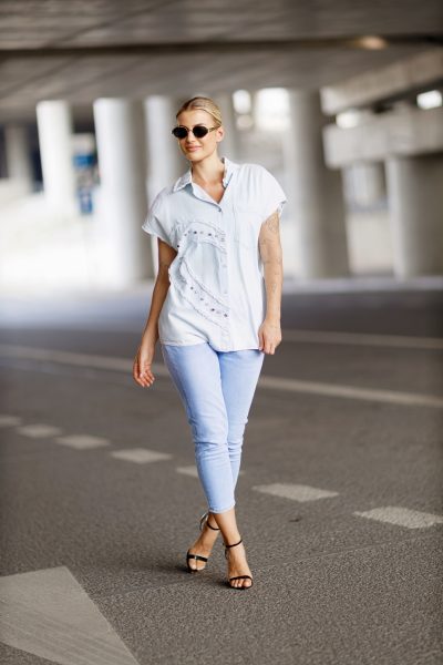 Koszula half a heart – Jasny niebieski, S/M