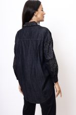 Koszula jeans kamienie – Czarny, UNI