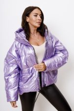 Kurtka pikowana Metalic – Lila, XL