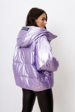 Kurtka pikowana Metalic – Lila, XL