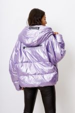 Kurtka pikowana Metalic – Lila, XL