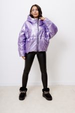 Kurtka pikowana Metalic – Lila, XL