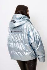 Kurtka pikowana Metalic – Miętowy, XL