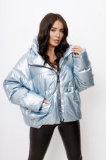 Kurtka pikowana Metalic – Miętowy, XL