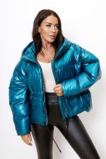 Kurtka pikowana Metalic – Morski, L