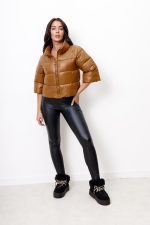 Kurtka pikowana krrótki rękaw – Camelowy, M