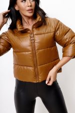 Kurtka pikowana krrótki rękaw – Camelowy, S